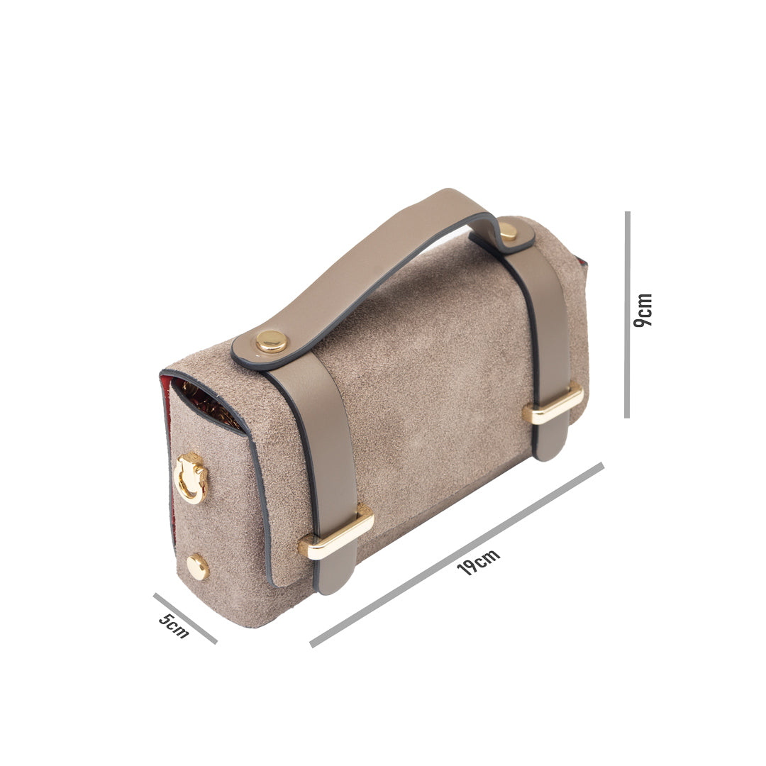 Geantă damă din piele naturala taupe-piele intoarsa Natalia