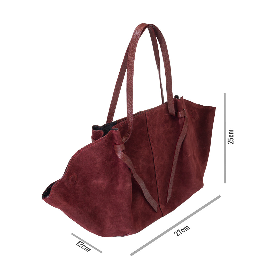 Geantă damă din piele naturala bordo Alice