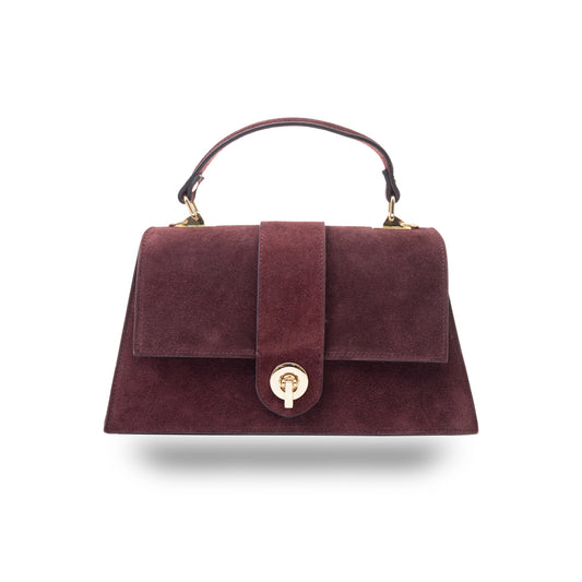 Geantă damă din piele naturala bordo Verona