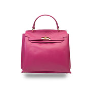Geanta dama din piele naturala fucsia Raluca