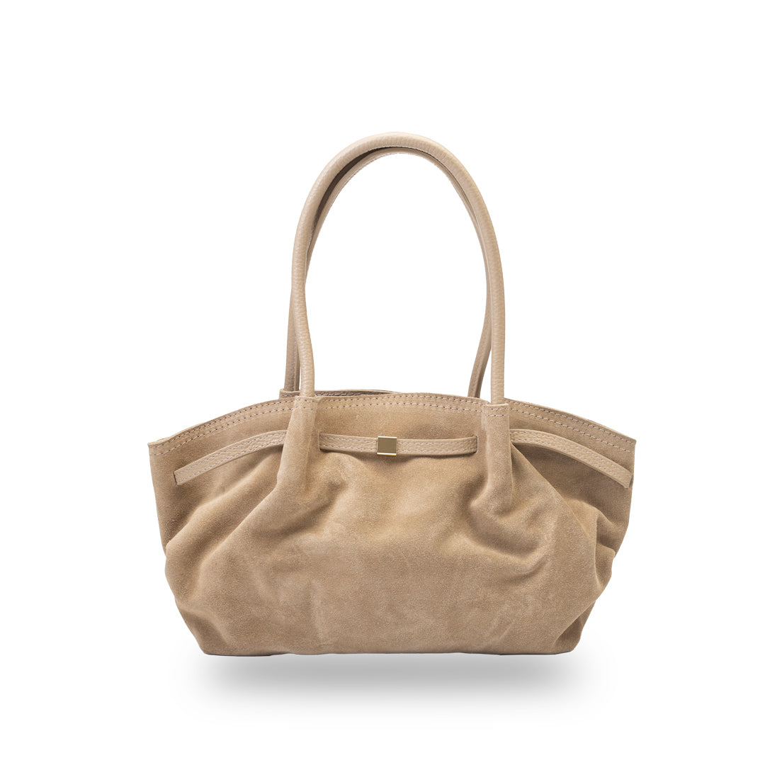 Geantă damă din piele naturala taupe deschis Elena