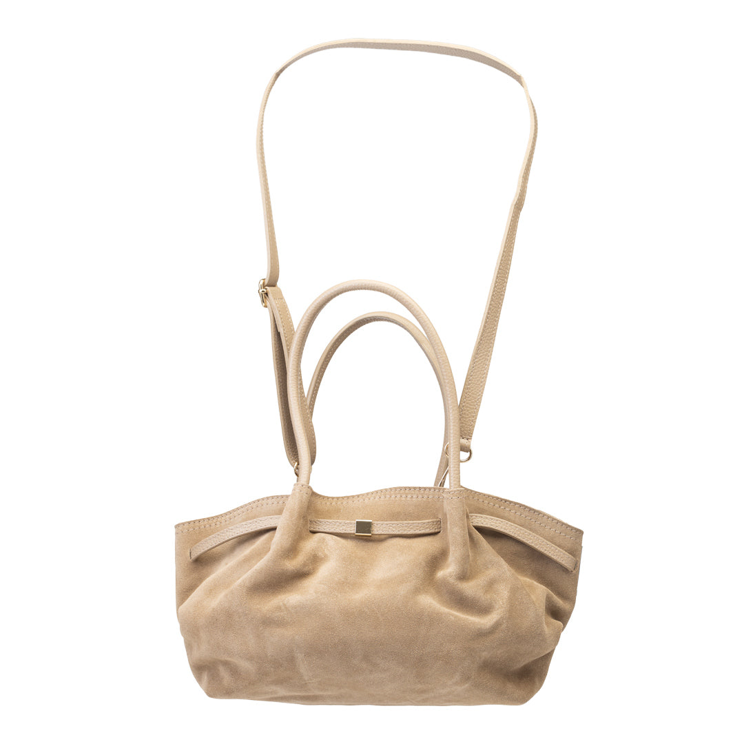 Geantă damă din piele naturala taupe deschis Elena