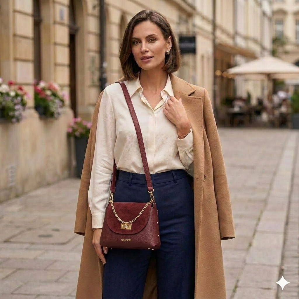 Geantă damă din piele intoarsa naturala,visiniu Raisa