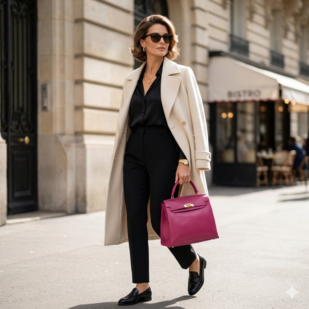 Geanta dama din piele naturala fucsia Raluca