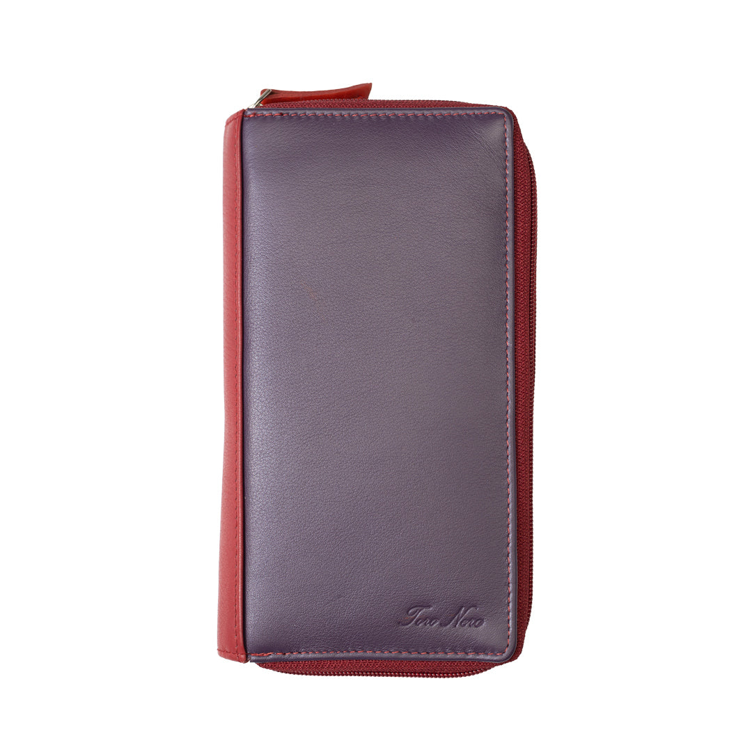 Portofel femei din piele naturala mov Ina,protectie Rfid