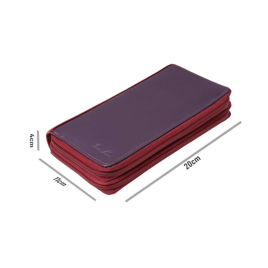 Portofel femei din piele naturala mov Ina,protectie Rfid