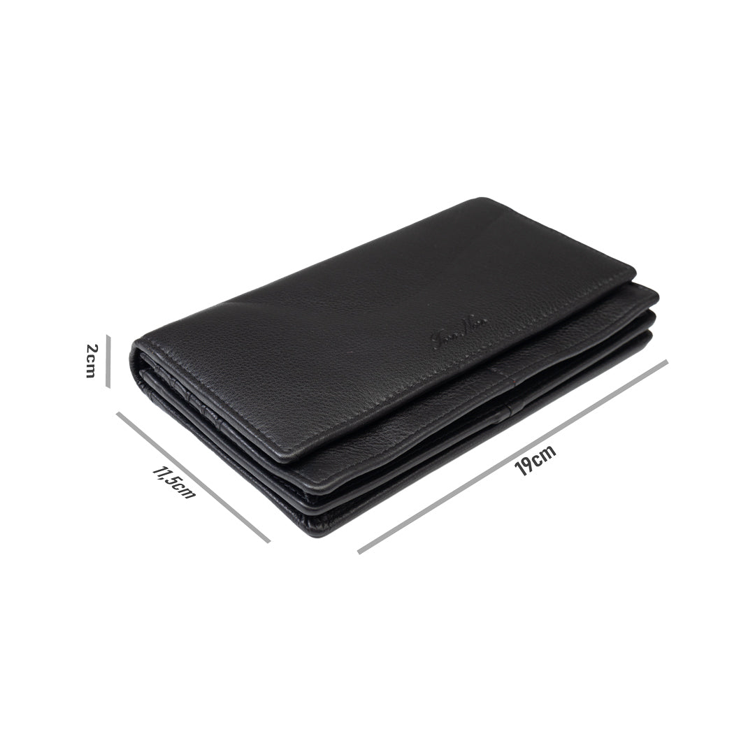 Portofel femei din piele naturala negru Chiara,protectie Rfid